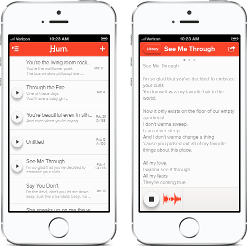 You’ll also notice the main color was red. We thought it went well with the notion of recording.